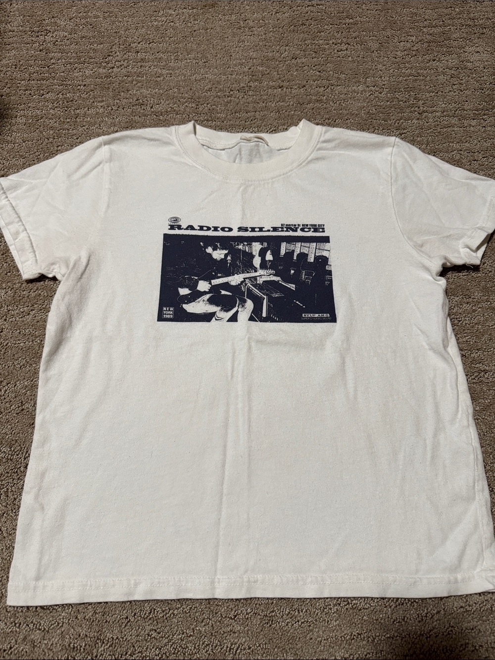 Brandy Melville White Radio Silence Graphic Tee